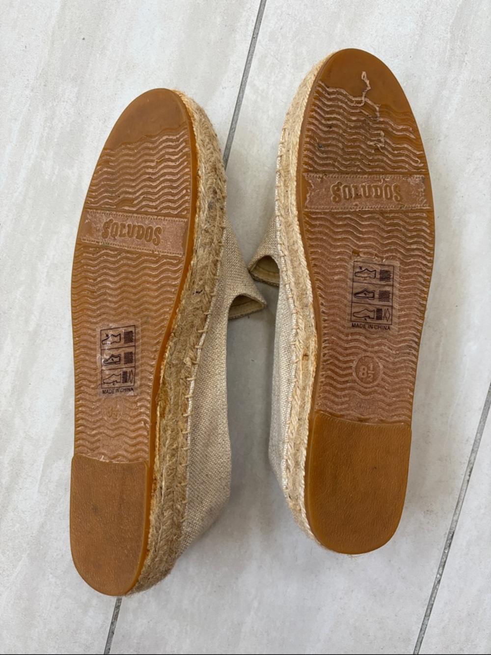Soludos Embroidered Spritz Smoking Slipper Espadrille Flat Sand 8.5 - Picture 8 of 8
